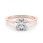 Round Solitaire Engagement Ring with Cathedral Setting - Diamonds By Rothschild
