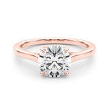 Round Solitaire Engagement Ring with Cathedral Setting - Diamonds By Rothschild