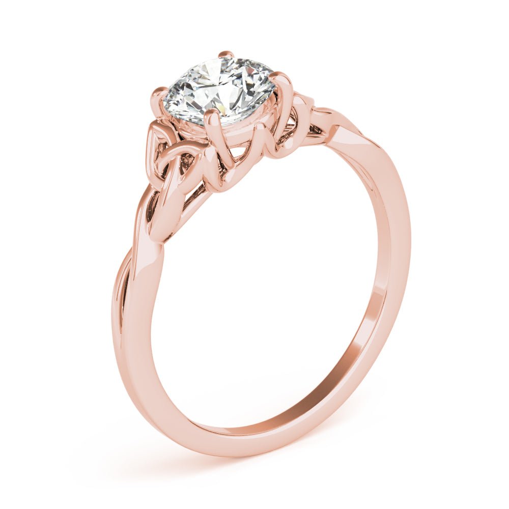 Round Solitaire with Braided Shank Engagement Ring - Diamonds By Rothschild