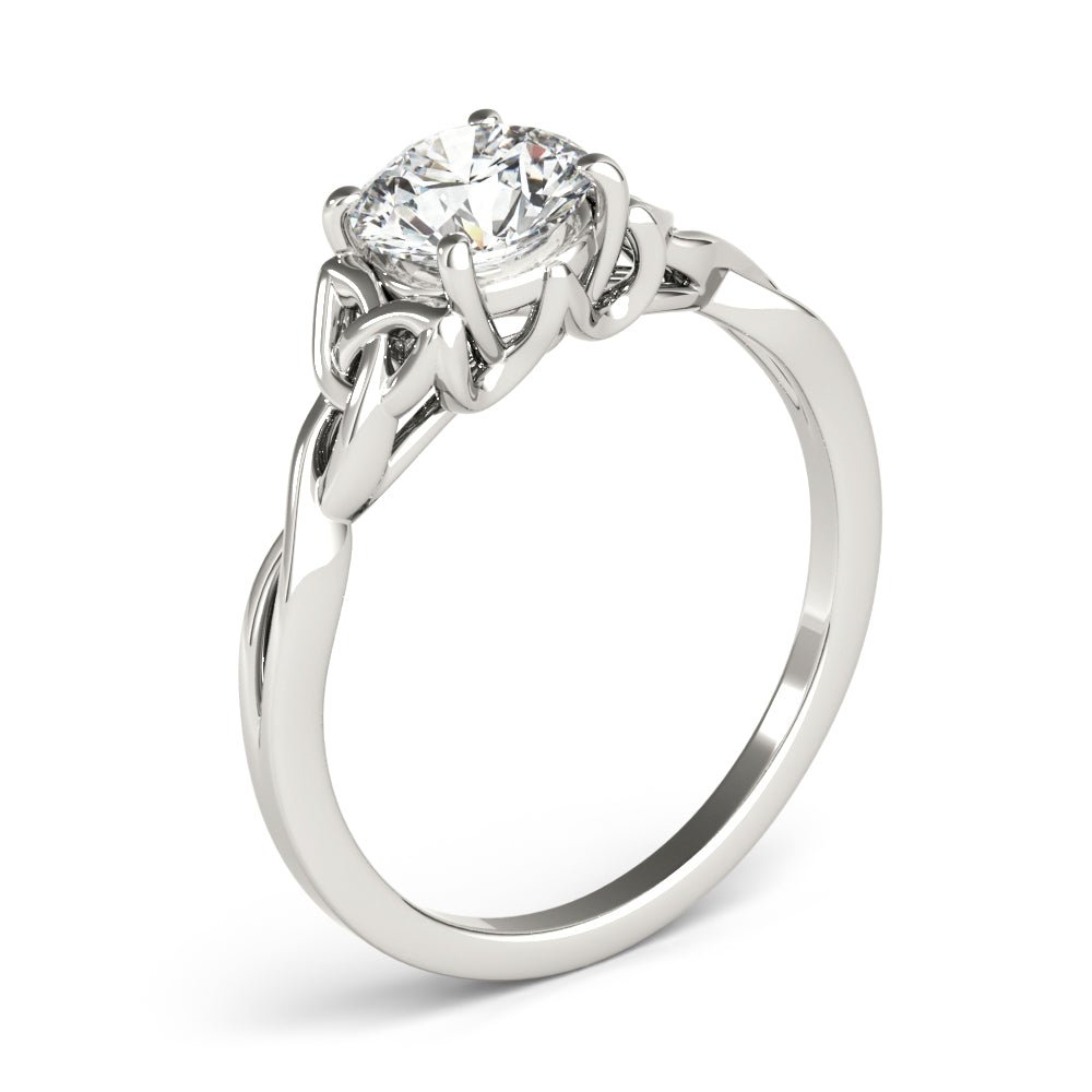 Round Solitaire with Braided Shank Engagement Ring - Diamonds By Rothschild