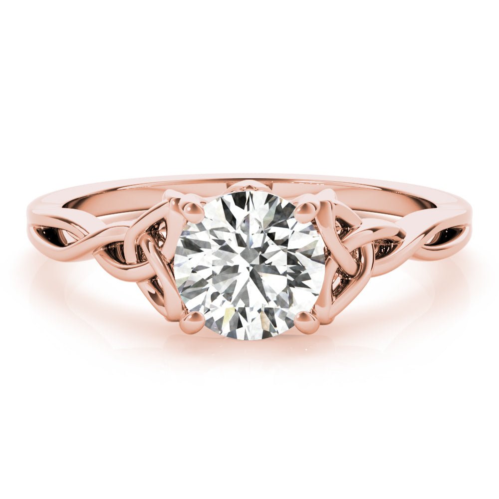 Round Solitaire with Braided Shank Engagement Ring - Diamonds By Rothschild