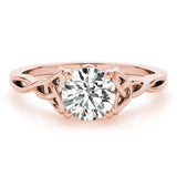 Round Solitaire with Braided Shank Engagement Ring - Diamonds By Rothschild