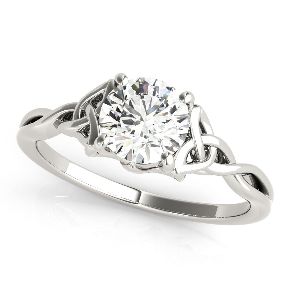 Round Solitaire with Braided Shank Engagement Ring - Diamonds By Rothschild