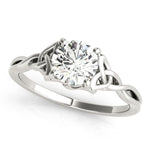 Round Solitaire with Braided Shank Engagement Ring - Diamonds By Rothschild