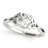 Round Solitaire with Braided Shank Engagement Ring - Diamonds By Rothschild