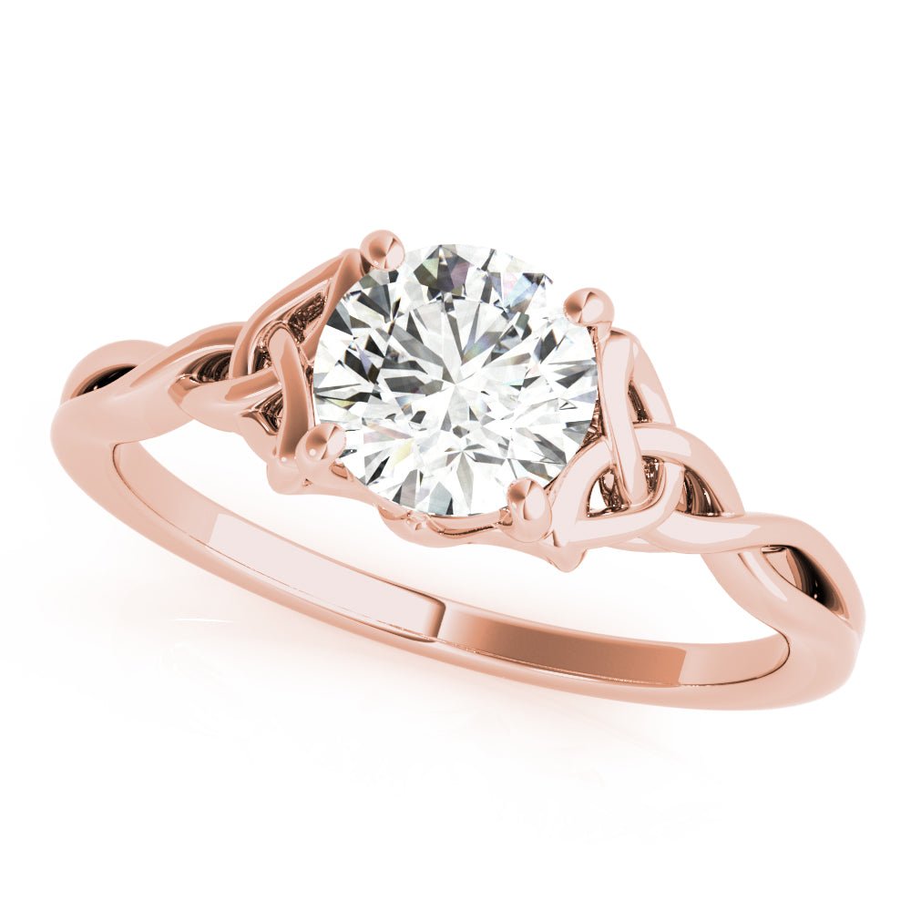 Round Solitaire with Braided Shank Engagement Ring - Diamonds By Rothschild