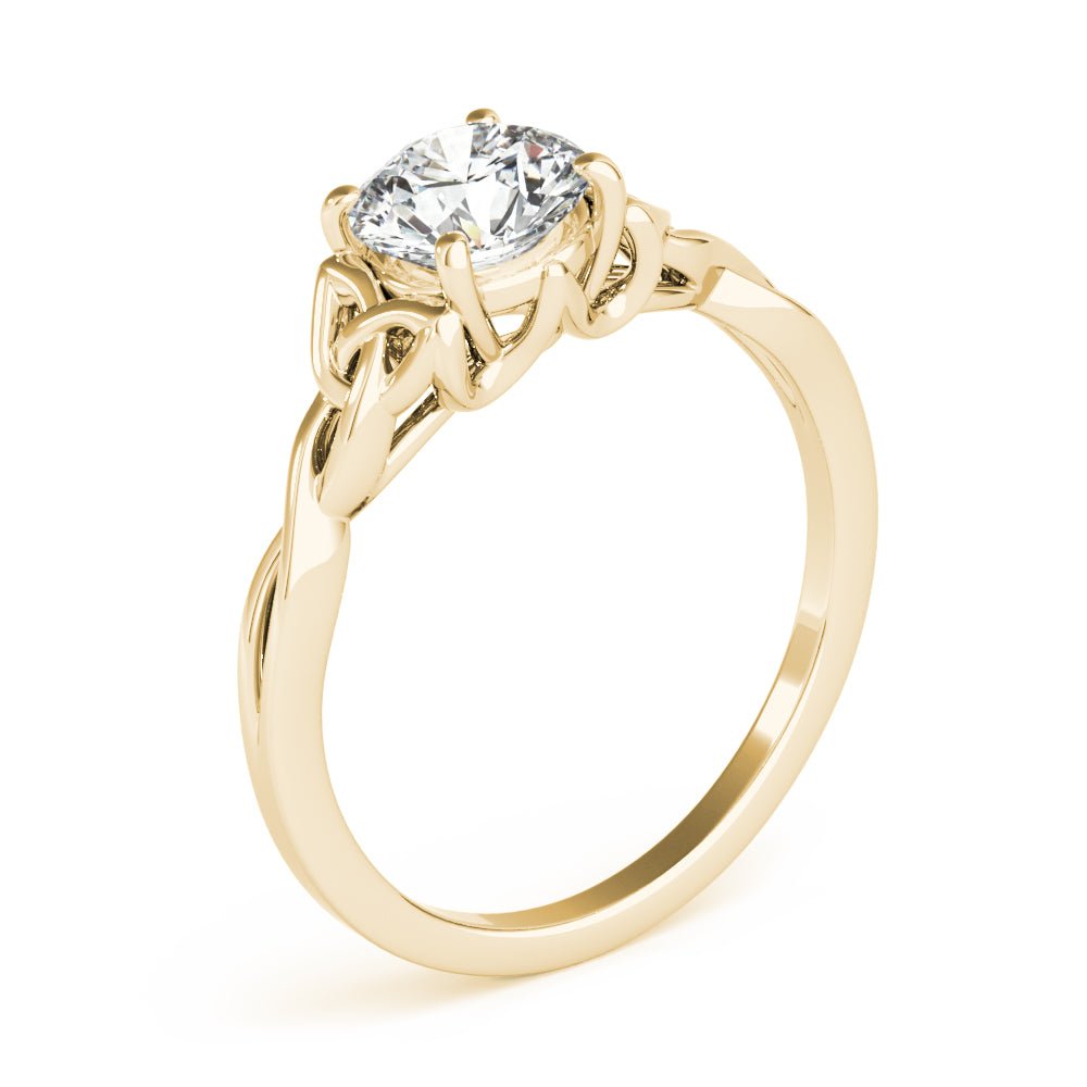 Round Solitaire with Braided Shank Engagement Ring - Diamonds By Rothschild