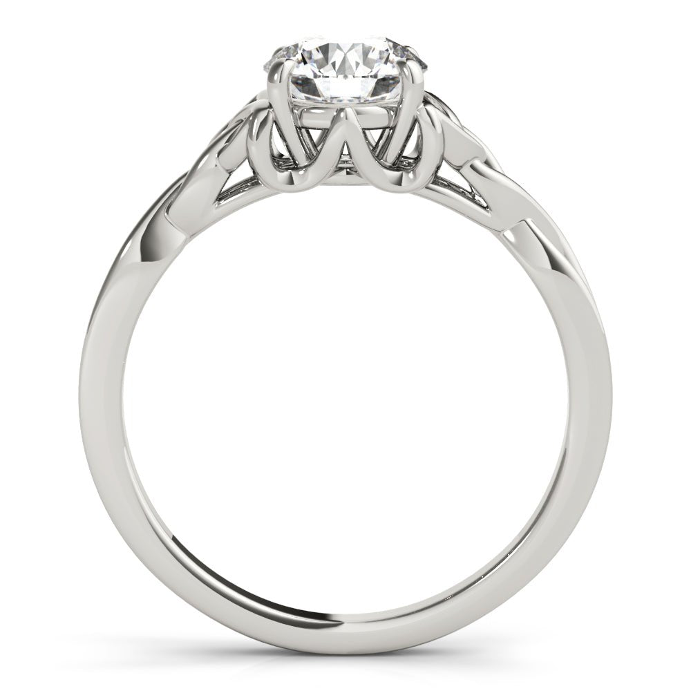Round Solitaire with Braided Shank Engagement Ring - Diamonds By Rothschild