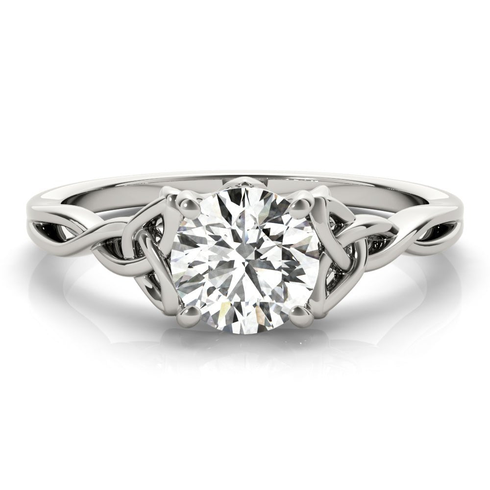 Round Solitaire with Braided Shank Engagement Ring - Diamonds By Rothschild