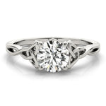 Round Solitaire with Braided Shank Engagement Ring - Diamonds By Rothschild