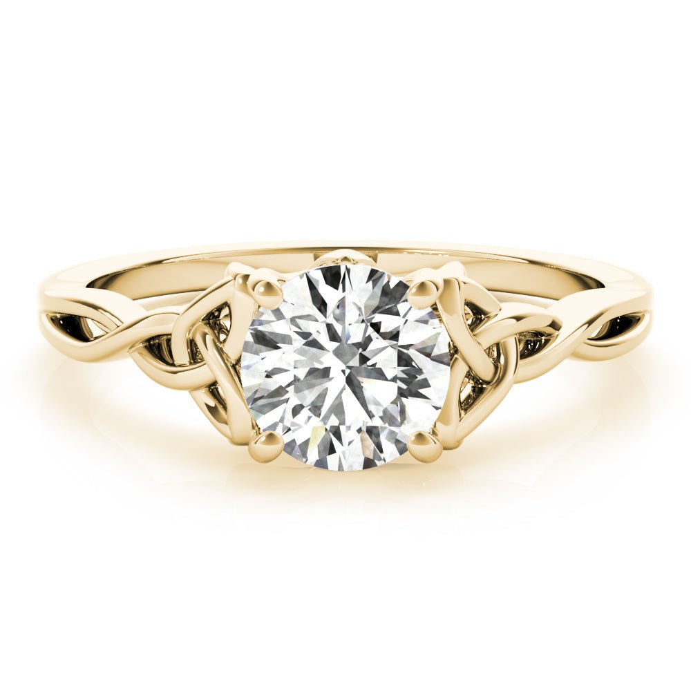 Round Solitaire with Braided Shank Engagement Ring - Diamonds By Rothschild