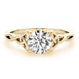 Round Solitaire with Braided Shank Engagement Ring - Diamonds By Rothschild