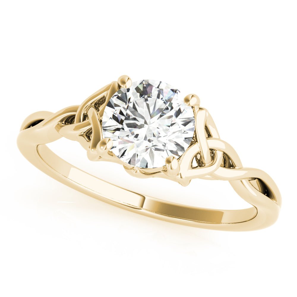 Round Solitaire with Braided Shank Engagement Ring - Diamonds By Rothschild