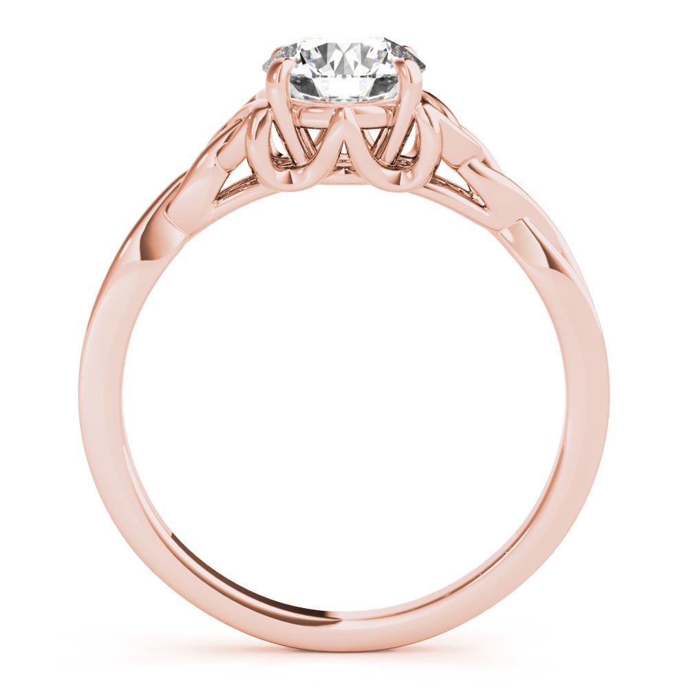 Round Solitaire with Braided Shank Engagement Ring - Diamonds By Rothschild