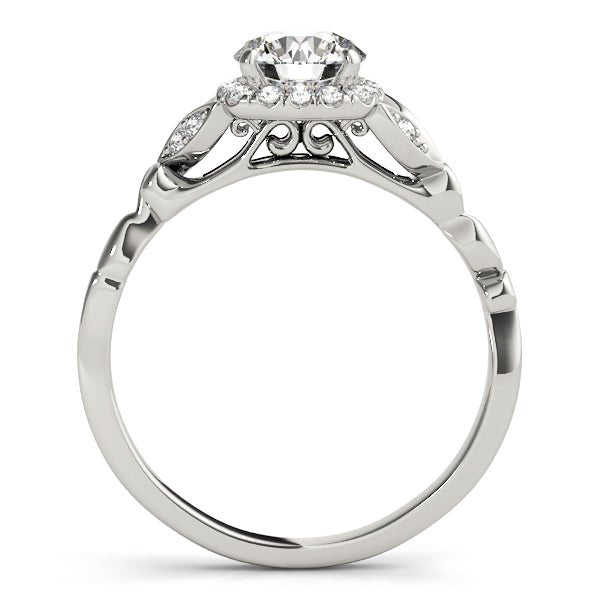 Round Stone with Cushion Halo Engagement Ring - Diamonds By Rothschild