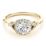 Round Stone with Cushion Halo Engagement Ring - Diamonds By Rothschild