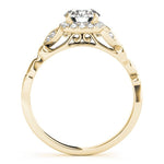 Round Stone with Cushion Halo Engagement Ring - Diamonds By Rothschild