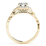 Round Stone with Cushion Halo Engagement Ring - Diamonds By Rothschild