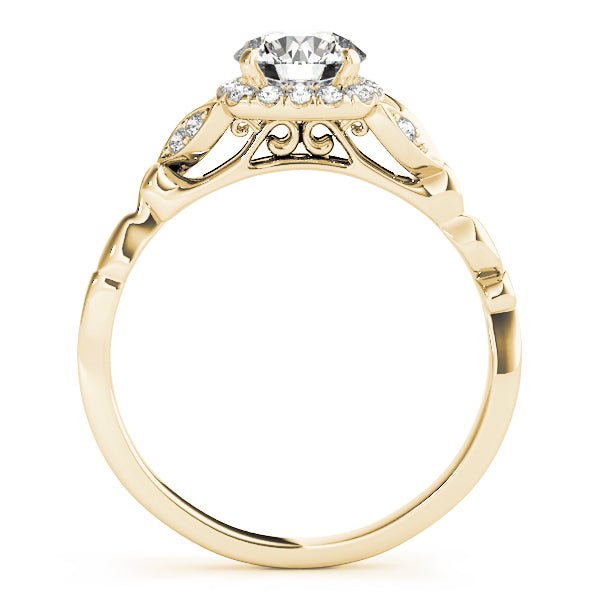 Round Stone with Cushion Halo Engagement Ring - Diamonds By Rothschild