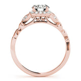 Round Stone with Cushion Halo Engagement Ring - Diamonds By Rothschild