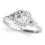 Round Stone with Cushion Halo Engagement Ring - Diamonds By Rothschild