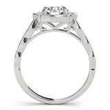 Scalloped Round Halo Pavé Engagement Ring - Diamonds By Rothschild
