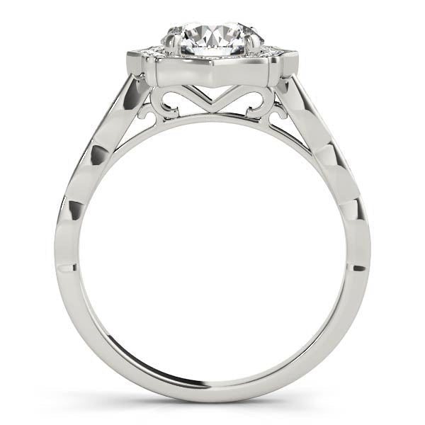 Scalloped Round Halo Pavé Engagement Ring - Diamonds By Rothschild