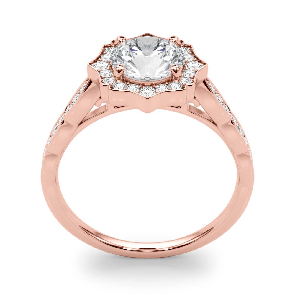 Scalloped Round Halo Pavé Engagement Ring - Diamonds By Rothschild