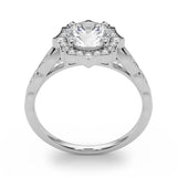 Scalloped Round Halo Pavé Engagement Ring - Diamonds By Rothschild