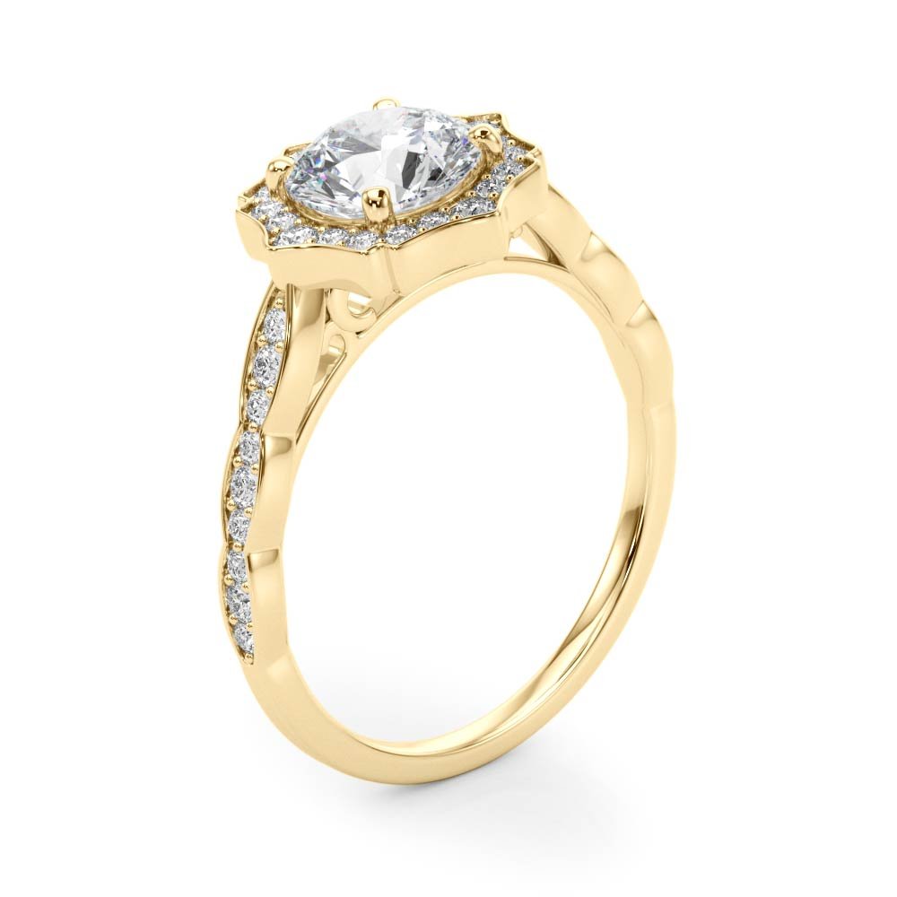 Scalloped Round Halo Pavé Engagement Ring - Diamonds By Rothschild