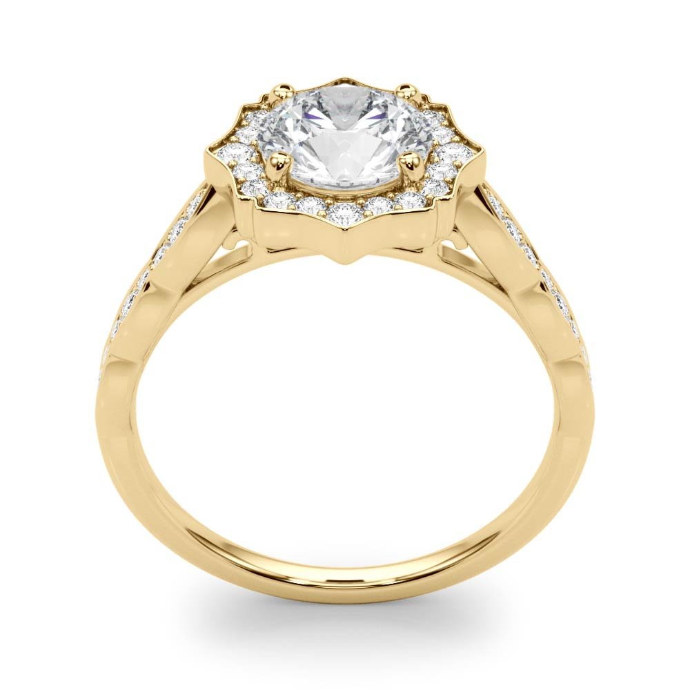 Scalloped Round Halo Pavé Engagement Ring - Diamonds By Rothschild
