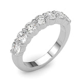 Shimmering 7 Stone Shared Prong Diamond Pavé Wedding Ring - Diamonds By Rothschild