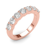 Shimmering 7 Stone Shared Prong Diamond Pavé Wedding Ring - Diamonds By Rothschild