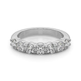 Shimmering 7 Stone Shared Prong Diamond Pavé Wedding Ring - Diamonds By Rothschild