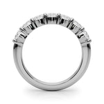 Shimmering 7 Stone Shared Prong Diamond Pavé Wedding Ring - Diamonds By Rothschild