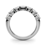 Shimmering 7 Stone Shared Prong Diamond Pavé Wedding Ring - Diamonds By Rothschild
