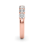 Shimmering 7 Stone Shared Prong Diamond Pavé Wedding Ring - Diamonds By Rothschild