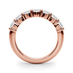 Shimmering 7 Stone Shared Prong Diamond Pavé Wedding Ring - Diamonds By Rothschild