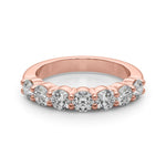 Shimmering 7 Stone Shared Prong Diamond Pavé Wedding Ring - Diamonds By Rothschild
