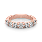 Shimmering 7 Stone Shared Prong Diamond Pavé Wedding Ring - Diamonds By Rothschild