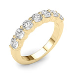 Shimmering 7 Stone Shared Prong Diamond Pavé Wedding Ring - Diamonds By Rothschild
