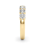 Shimmering 7 Stone Shared Prong Diamond Pavé Wedding Ring - Diamonds By Rothschild