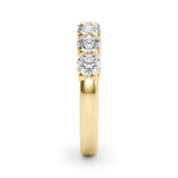 Shimmering 7 Stone Shared Prong Diamond Pavé Wedding Ring - Diamonds By Rothschild