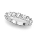 Shimmering 7 Stone Shared Prong Diamond Pavé Wedding Ring - Diamonds By Rothschild