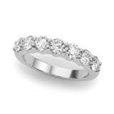 Shimmering 7 Stone Shared Prong Diamond Pavé Wedding Ring - Diamonds By Rothschild
