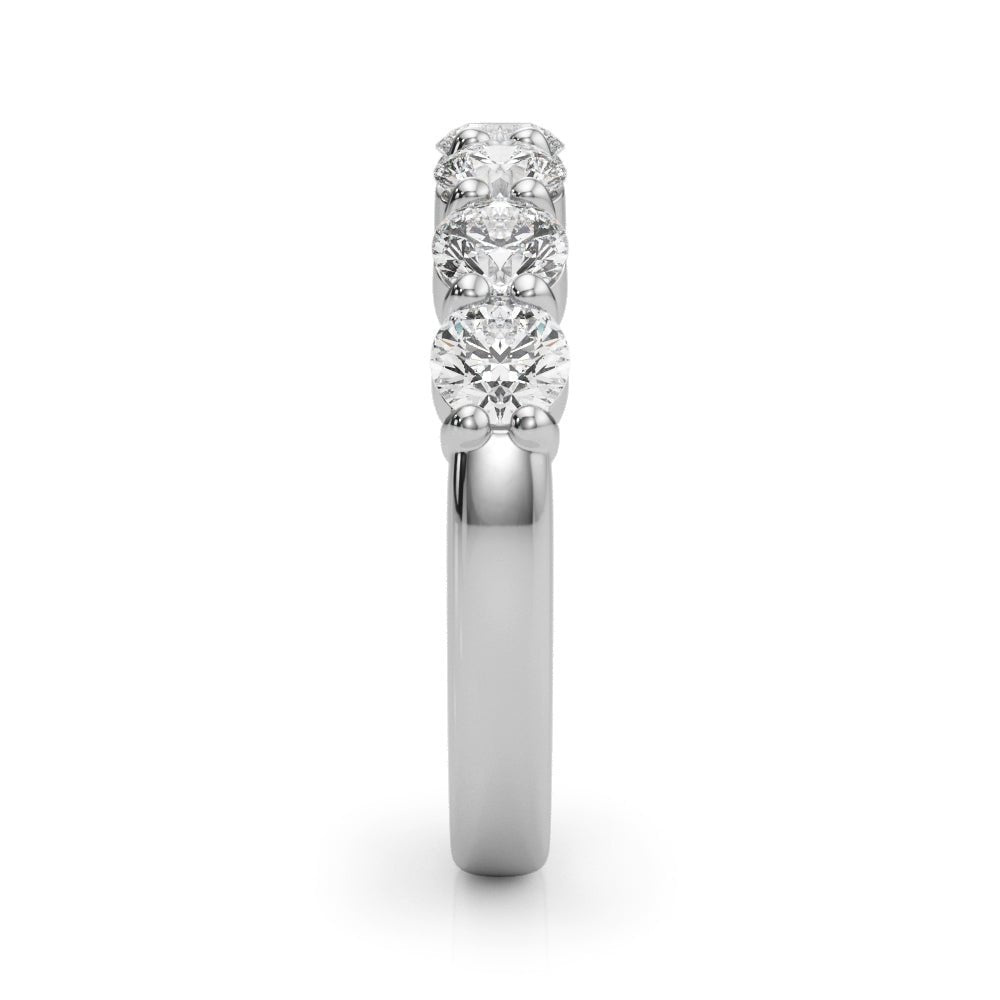 Shimmering 7 Stone Shared Prong Diamond Pavé Wedding Ring - Diamonds By Rothschild