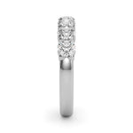 Shimmering 7 Stone Shared Prong Diamond Pavé Wedding Ring - Diamonds By Rothschild