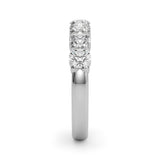 Shimmering 7 Stone Shared Prong Diamond Pavé Wedding Ring - Diamonds By Rothschild