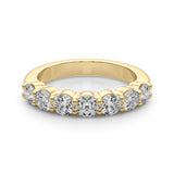 Shimmering 7 Stone Shared Prong Diamond Pavé Wedding Ring - Diamonds By Rothschild
