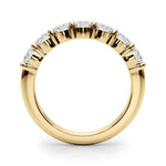 Shimmering 7 Stone Shared Prong Diamond Pavé Wedding Ring - Diamonds By Rothschild